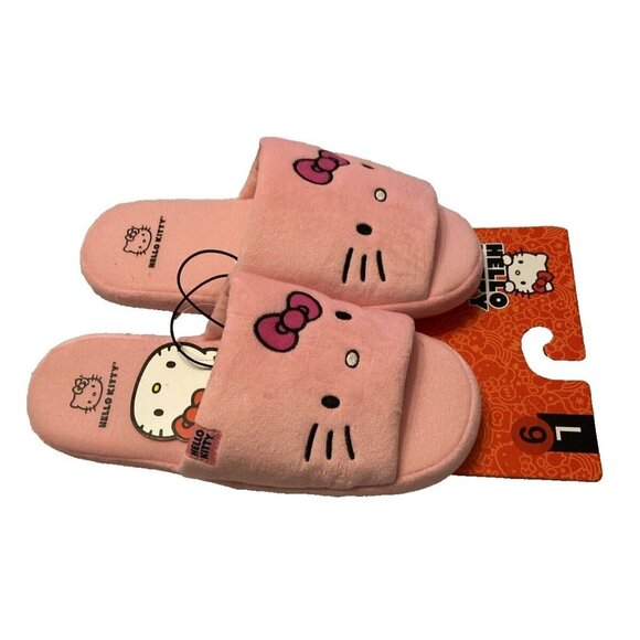 Sanrio Hello Kitty PINK SLIPPERS WOMENS SIZE L SIZE 8/9 NEW slip on - Picture 3 of 7